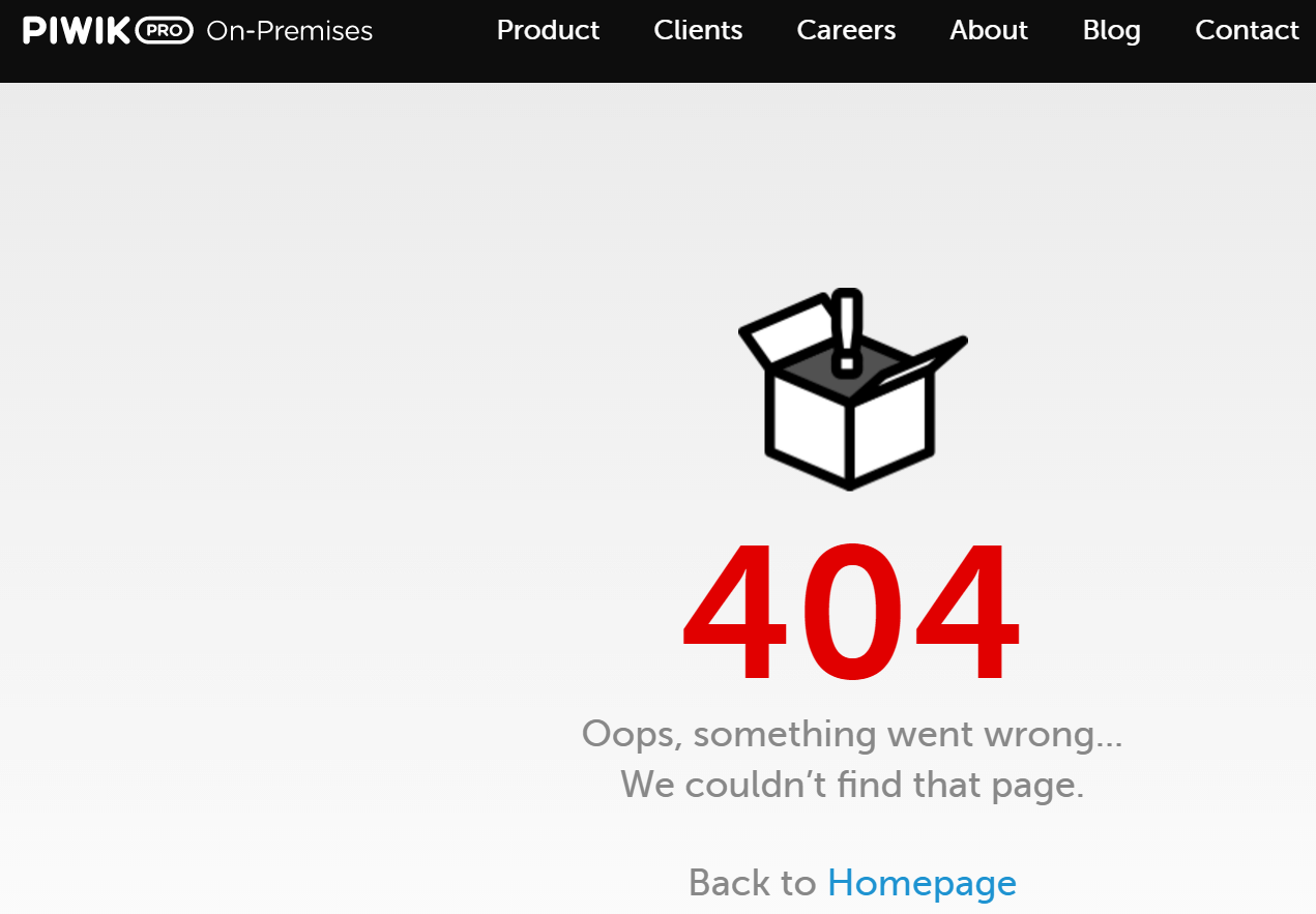 error 404 Piwik PRO