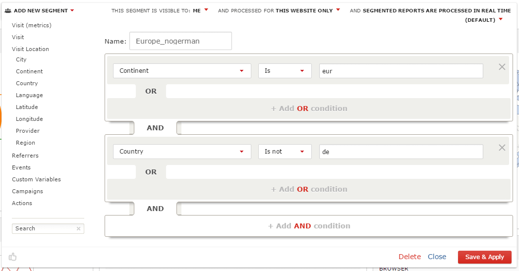 creating segment