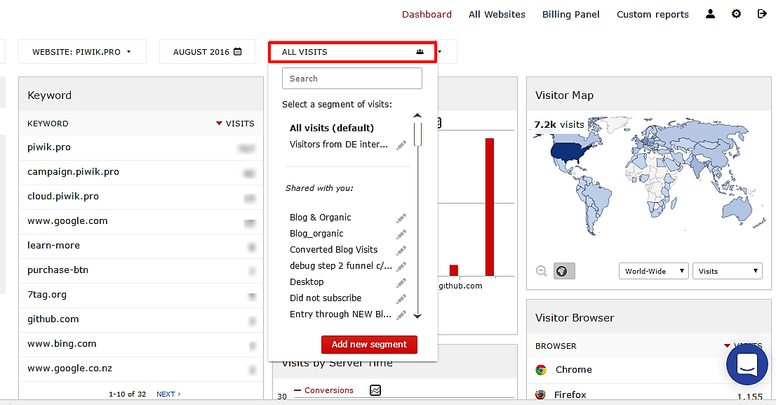 Creating segments in Piwik PRO