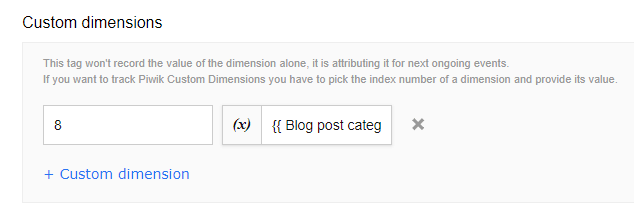Custom Dimension