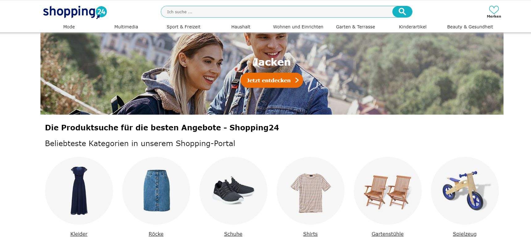 One of the product search pages of Shopping24